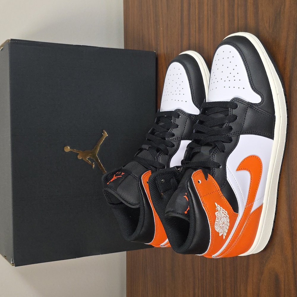 Nike Air Jordan 1 Mid Starfish Orange Black DQ8426 801 Men's Size 10